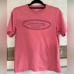 VINEYARD VINES Nantucket Short Sleeved Tee Shirt Heathered Berry Youth Med 12-14